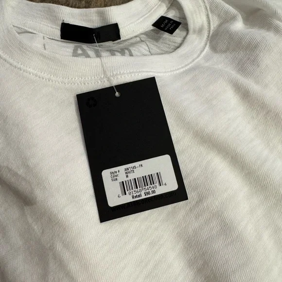 ATM Schoolboy Short Sleeve Tee Shirt in White. - Picture 7 of 8